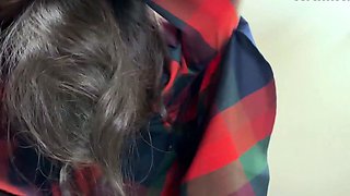 Erotic amateur girl giving blowjob and titjob in POV