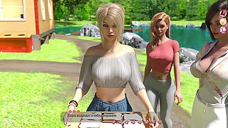 Romantic kiss with big natural tits in Russian