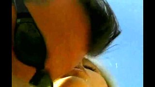 Blonde babe with big natural tits gets fucked hard by the pool in outdoor public sex