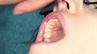 Hairy princess gets face fucked and facial on glasses