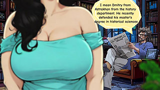 Modest Housewife Cheats on Her Husband in the Shower with a Muscular Guy with a Big Dick. Cartoon