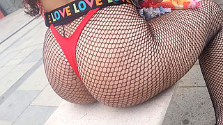 Hot girl showing off at Brazil's street carnival