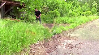 Dieter Von Stein, Alina Lamour And Violette Price - Horny Brunette Gets Her Pussy Smashed Outdoor