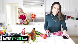 Alix Lynx and Aften Opal turn Thanksgiving dinner into a family orgy