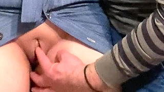 Dirty Fantasy! Old Perv Rubbing Perfect Pussy in Subway