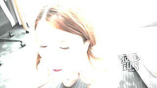 Redhead Amateurs Big-Butt POV Blowjob and Tit Tease