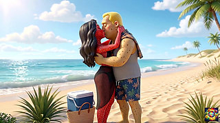 Passionate Beachside Romance - AI Hentai ASMR