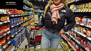 Public Pick up a Stranger Girl in a Grocery Store Ends with Passionate Sex with Creampie