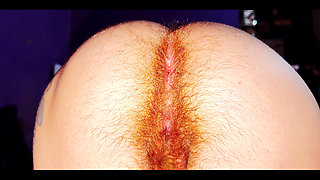 Close-up of hairy butt during my pregnancy