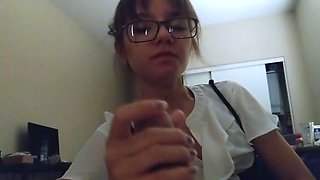 Big tit brunette MILF sucks and tit fucks a big cock