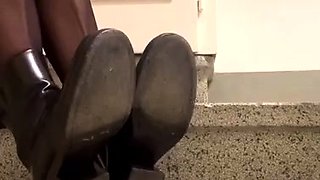 A nylon and foot fetish