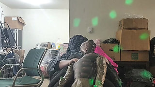 MOLLY is enjoying her sexy self by rubbing her genitals with manly blowup doll