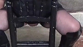 Set021 Sitting on Bondage Chair Washing Muddy Tied up Tits