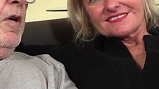 55 Year Old Cougar Plays with 3 Big Young Cocks 6688