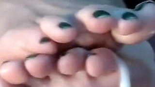 Topless Toe Fetish Tease