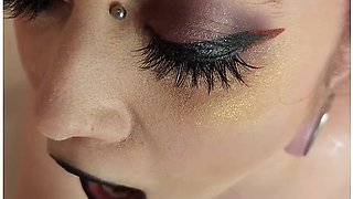 Goth Toilet Slave Slow Motion Piss Facial & Drinking