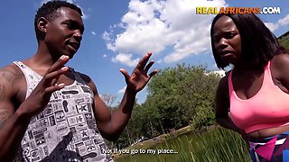 Busty Black Girl Gets Facial From Gym Instructor