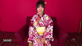 Chiharu's Seductive Kimono Pleasures Two Guys with Blowjob & Creampie Delightfully