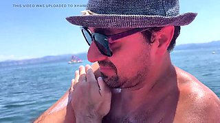 Earl Smile Flashes Big Cock on Wild Sea Pedal Boat