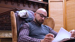 DILF lets stepson take a ride on his cock