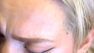 Busty Blonde Latina Gets Fucked Hard in Bed After a Striptease in POV