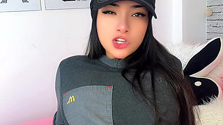 Role Play fucking a hot latina attendant EMANUELLY RAQUEL in a break of the restaurant