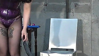 Tug-of-war with Clothespins on Balls by Two Masochists, Mistress Enjoys Watching Skin of Their Balls Stretch