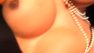 Stockinged transexual beauty loves being anally drilled