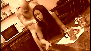 Lusty slut with round ass gets rough doggystyle pounding in office
