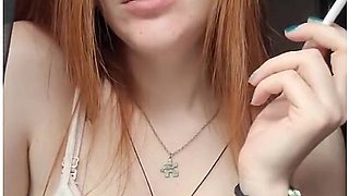 Redhead smoking