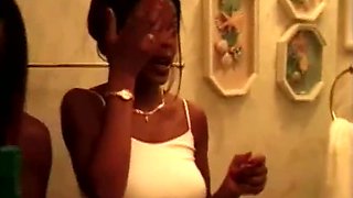 Two Amazing Young Black Lesbians Lick Each Others Hairy Pussy In The Pool - Jada Fire