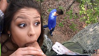 Slim Brunette Latina Hottie Catalina Ossa Cheats On Her BF, Sucking & Riding My Dick In the Forest