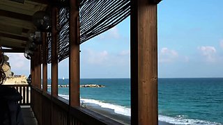 This petite exhibitionist shows off her body and sucks cock