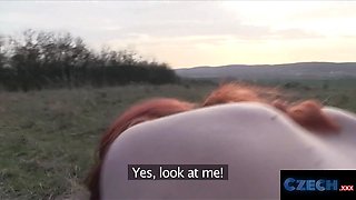 Redheaded 24 year old czech beauty nailed outside - czech sex